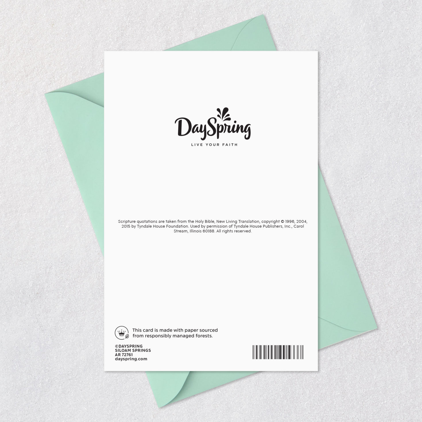 White Flowers Religious Sympathy Card for Loss of Baby Card Back with Envelope image number 8