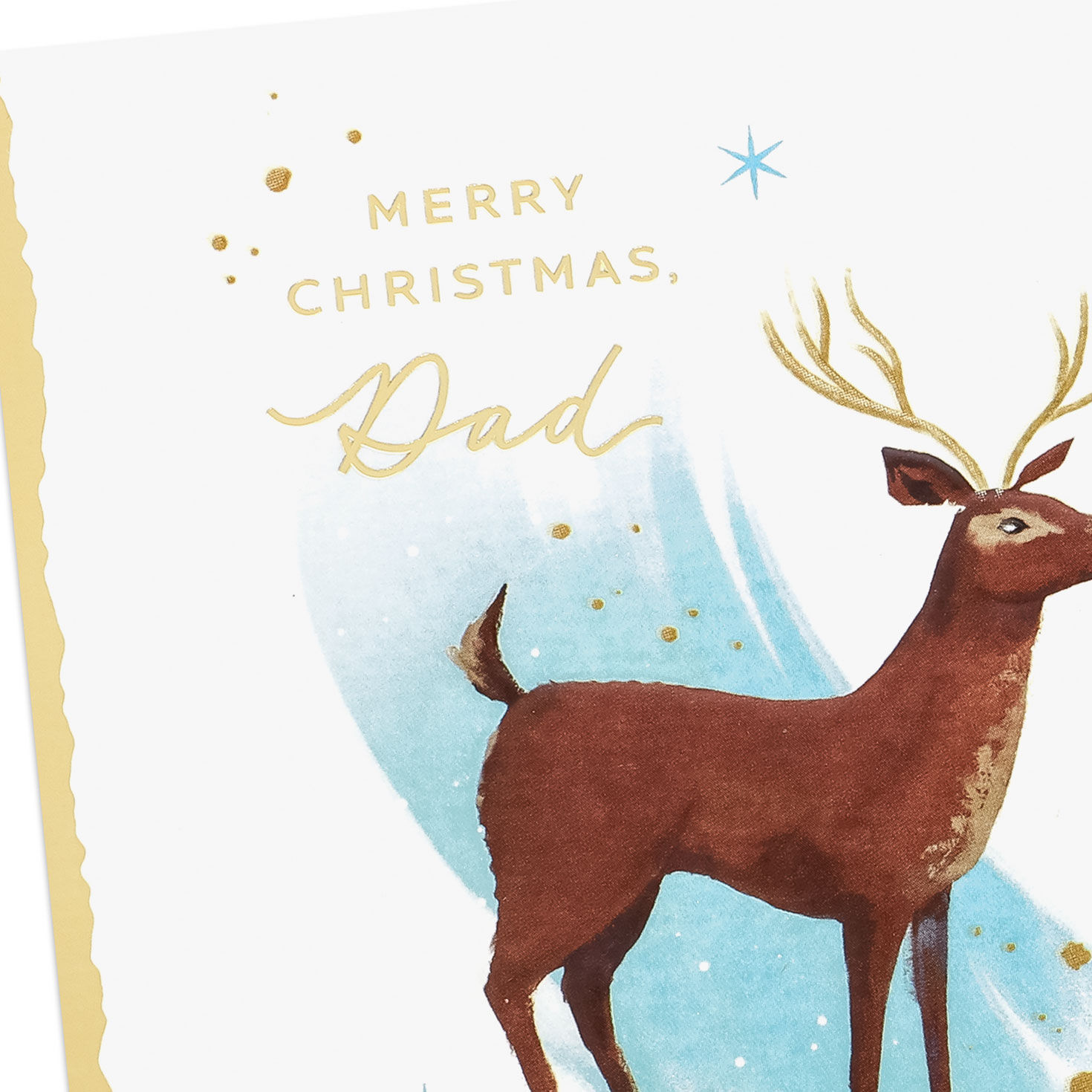 Snowy Stag Watercolor Christmas Card for Dad Card Front Detail image number 4