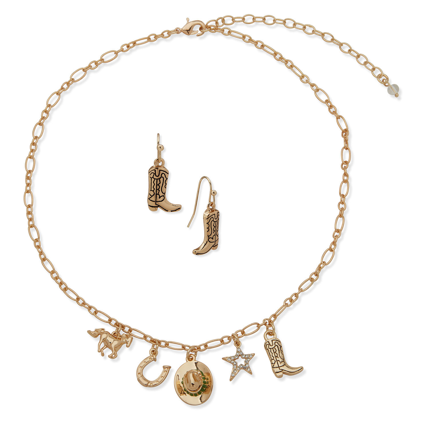 Hallmark x Opry® Crystal and Gold-Tone Drop Earrings and Charm Necklace Set for only USD 28.00 | Hallmark