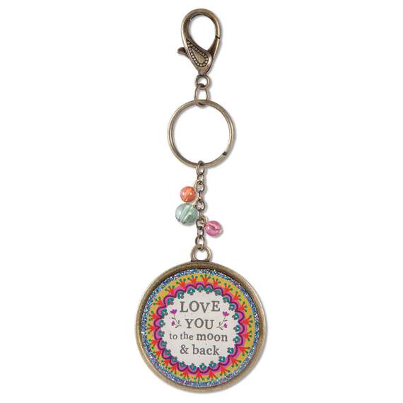 Natural Life Keychain Love You to the Moon Glitter Resin, , large image number 1