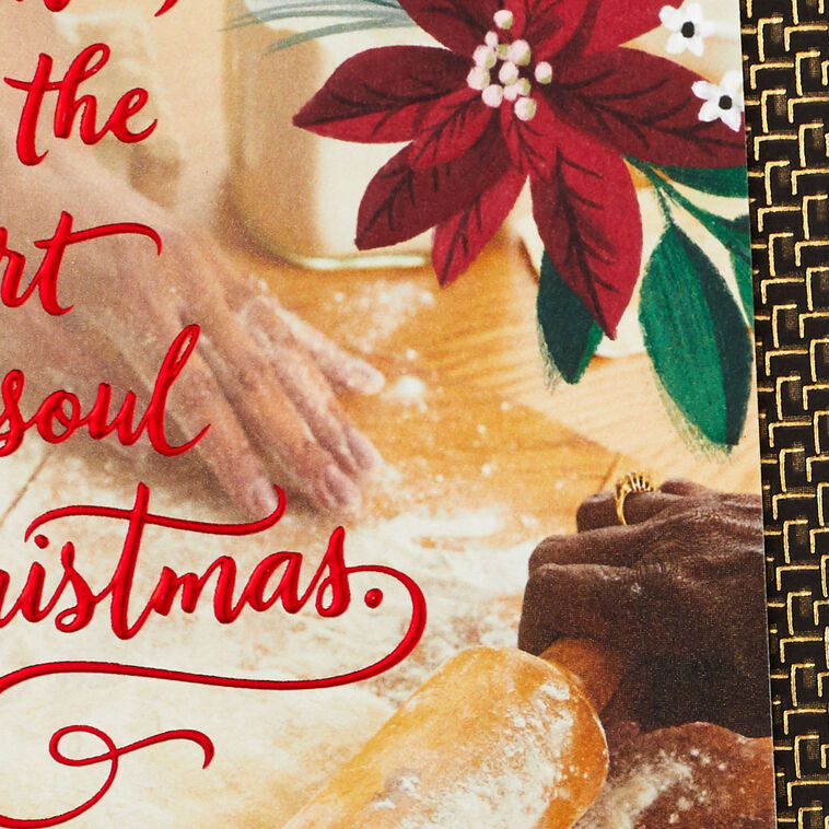 Black Hands Rolling Out Dough Christmas Card for Grandmother Card Front Detail image number 5