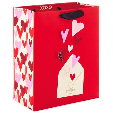 13" Envelope of Hearts Valentine's Day Gift Bag, , large