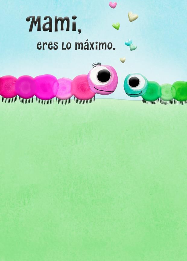 Caterpillar Love Spanish-Language Birthday Card for Mom