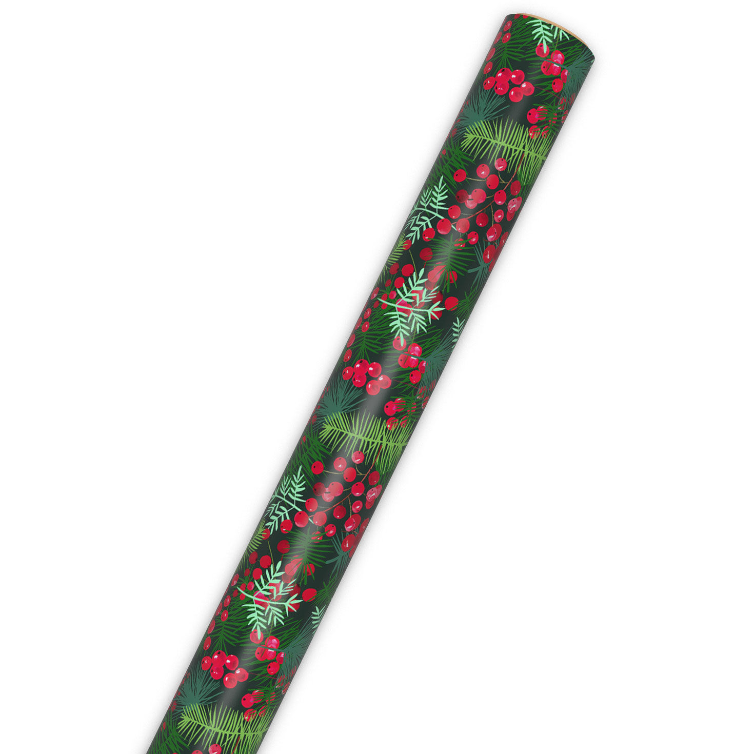 Pine and Berry Collage Jumbo Christmas Gift Wrap Wrap Tube image number 6