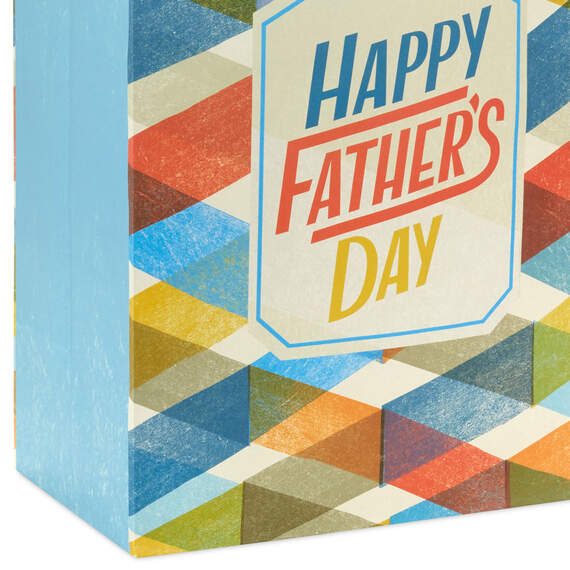 17" Multicolor Plaid Extra-Large Father's Day Gift Bag With Tissue Paper, , large image number 5