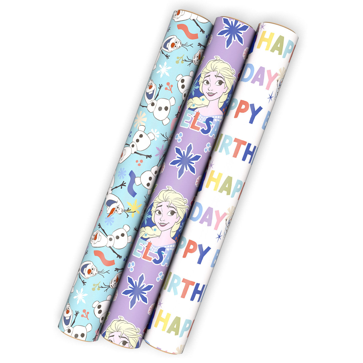 Disney Frozen 3-Pack Wrapping Paper Mini Roll Bundle, 45 sq. ft. total
