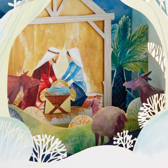 Nativity Scene Pop Up Shadow Box Christmas Card, , large image number 5