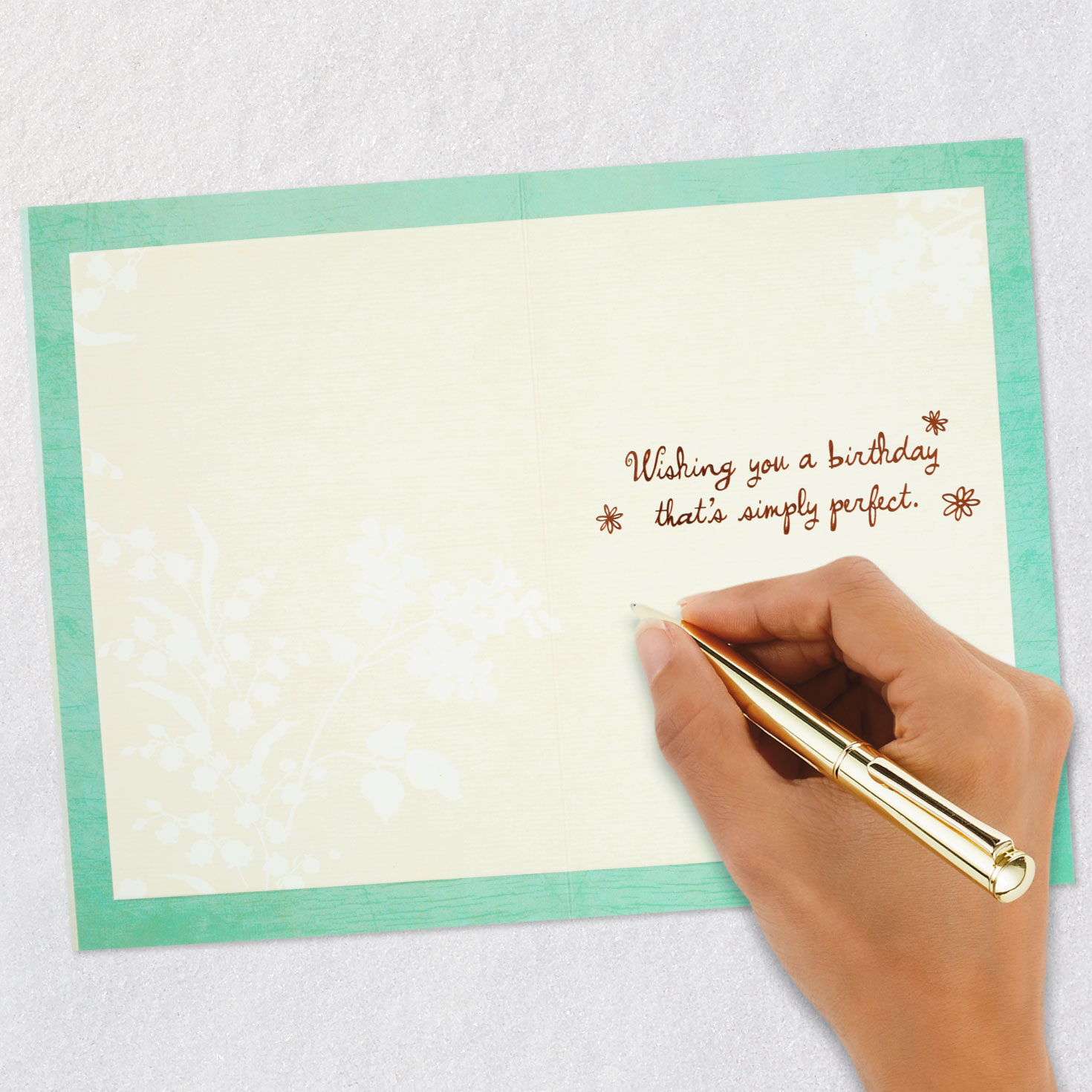 Succulents in Vase Birthday Card Signing card image number 6
