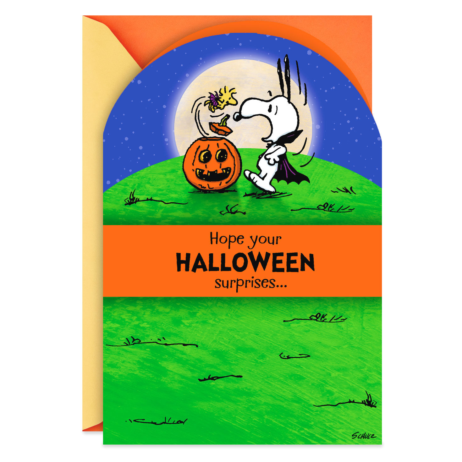 Peanuts® Vampire Snoopy and Woodstock Cute Halloween Card