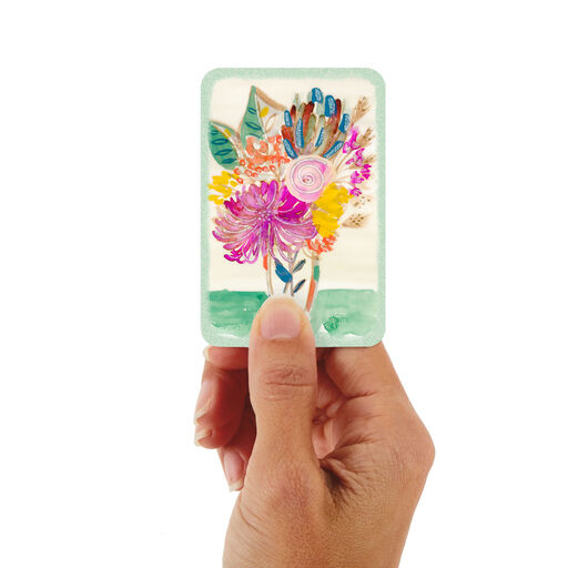 3.25" Mini Vase of Flowers Blank Card, 