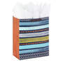 13" Happy Father's Day on Stripes Large Gift Bag With Greeting Card and Tissue Paper, , large image number 7
