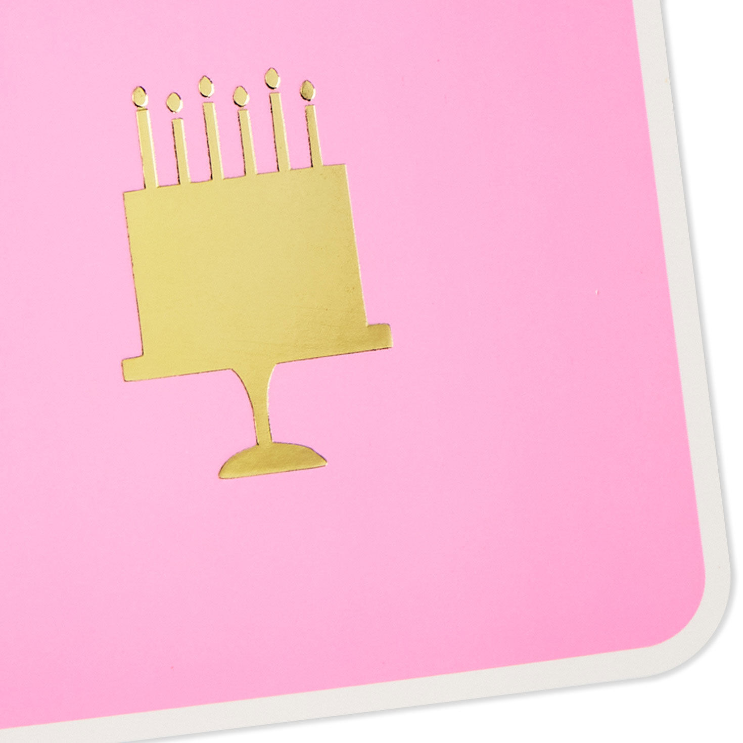 Gold Birthday Cake on Pink Hanging Gift Tag tag detail image number 5