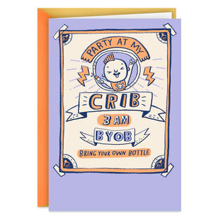Party at My Crib Funny New Baby Card