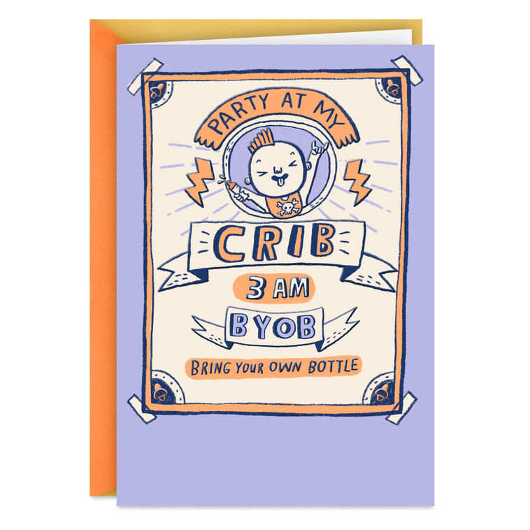 Party at My Crib Funny New Baby Card