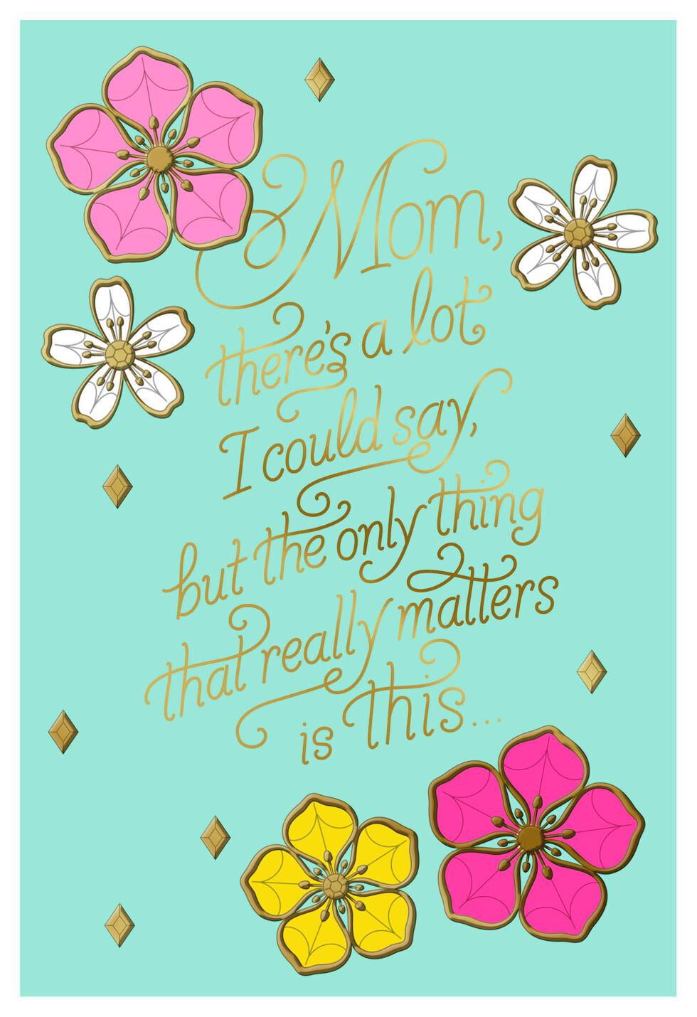Simply Stated Blue Floral Mother's Day Card
