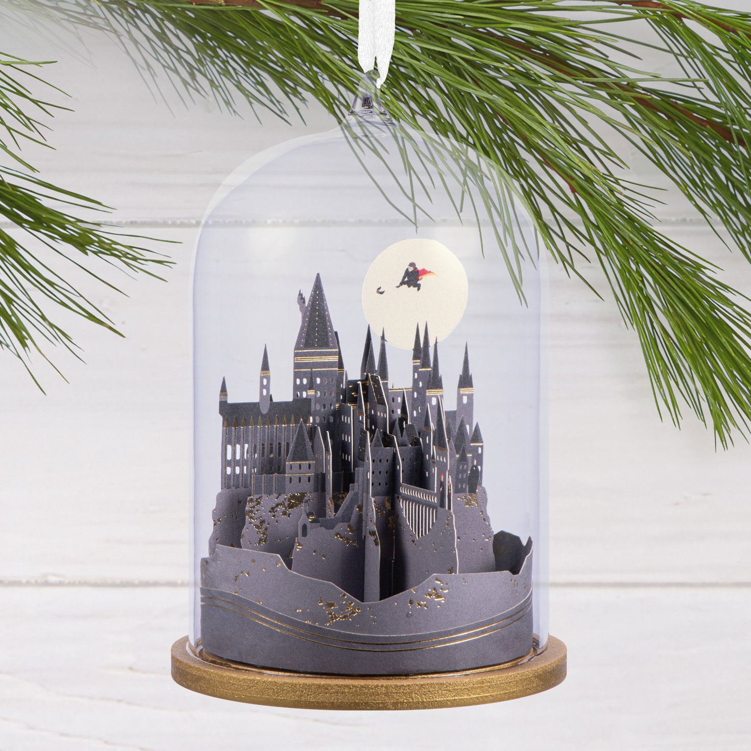 Hogwarts Castle Cloche Christmas Ornament hanging on tree image number 2