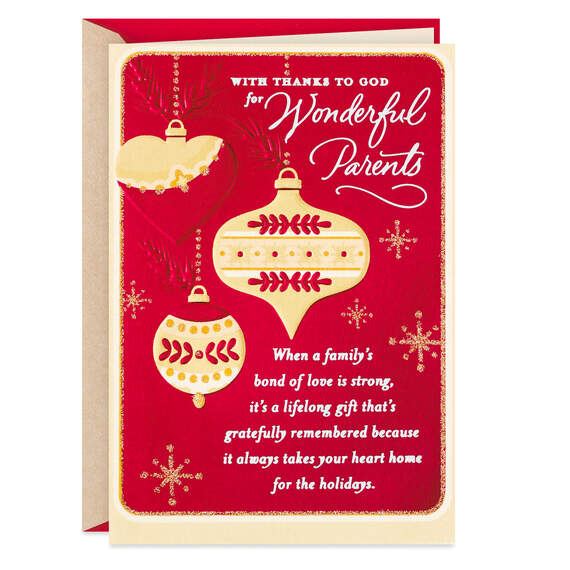 Thanks to God for Wonderful Parents Religious Christmas Card, , large image number 1
