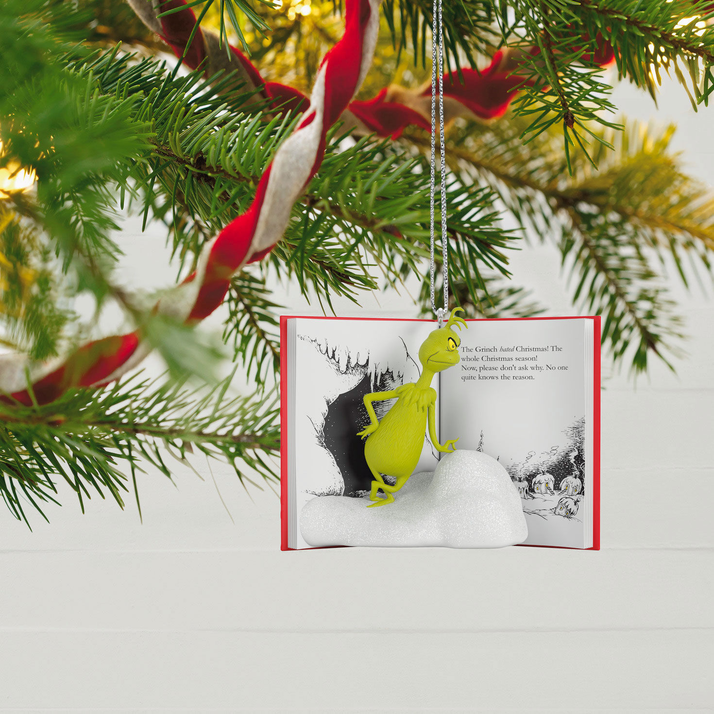 How the Grinch Stole Christmas Book Ornament hanging on tree image number 2