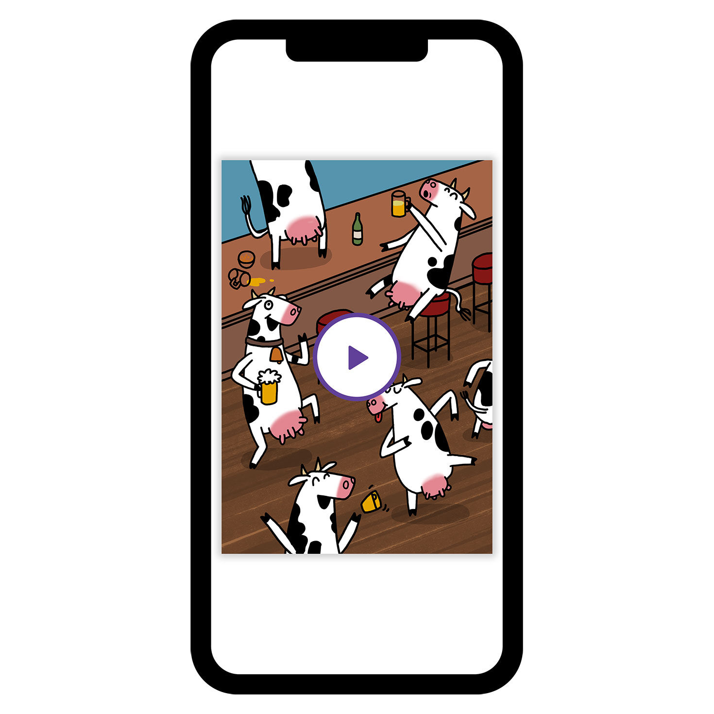 Partying Cows Funny Celebration eCard