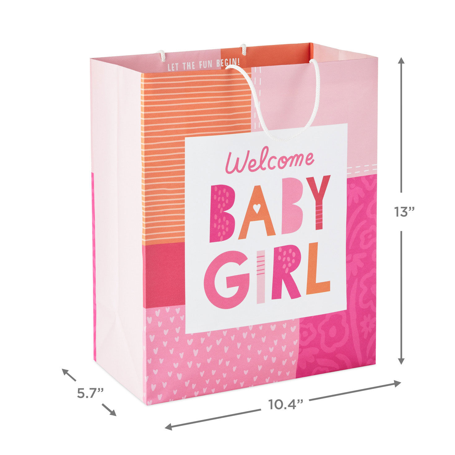 Pink Baby Girl Large Gift Bag measurement image number 3