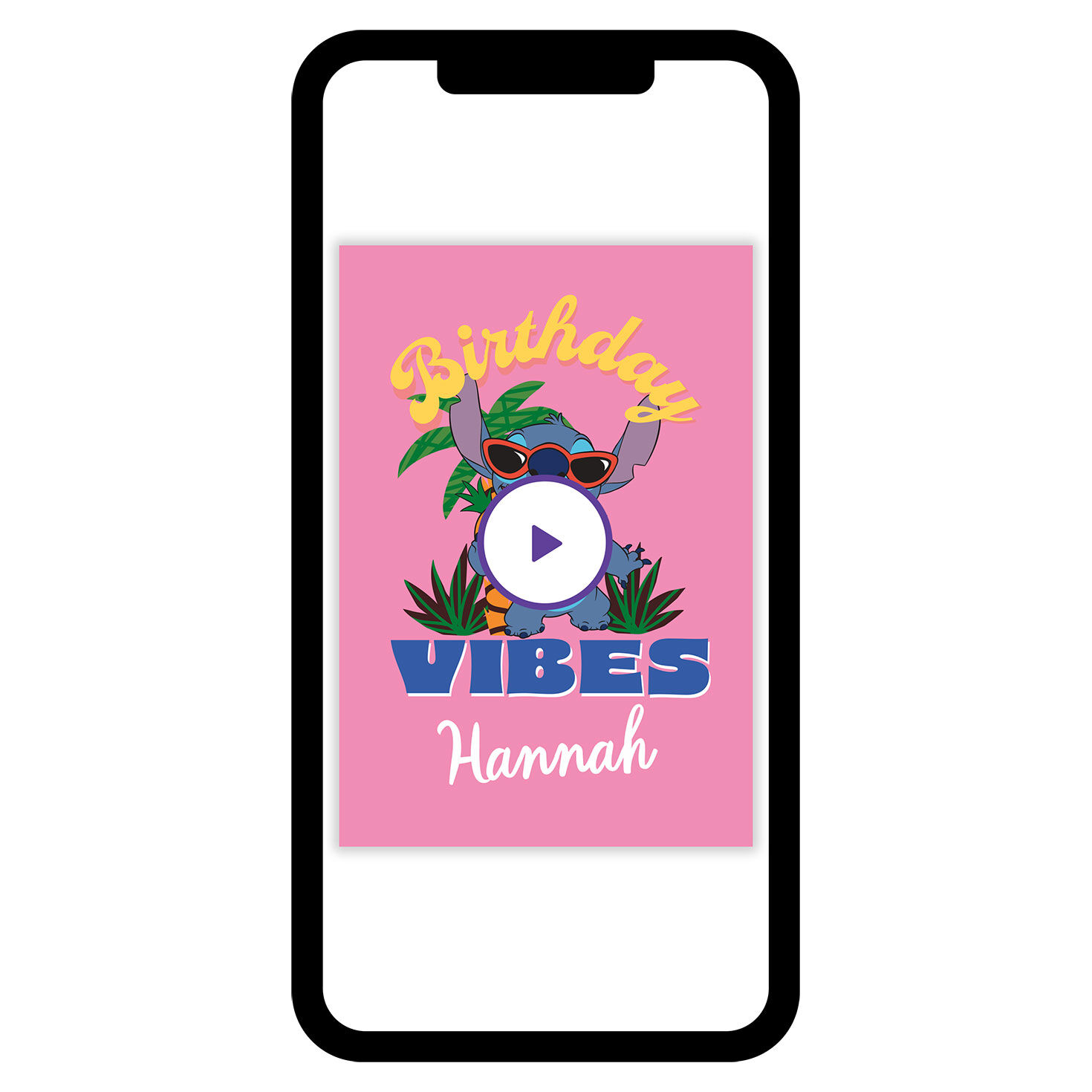 Hawaiian Stitch Personalized Birthday Card phone with card front image number 7