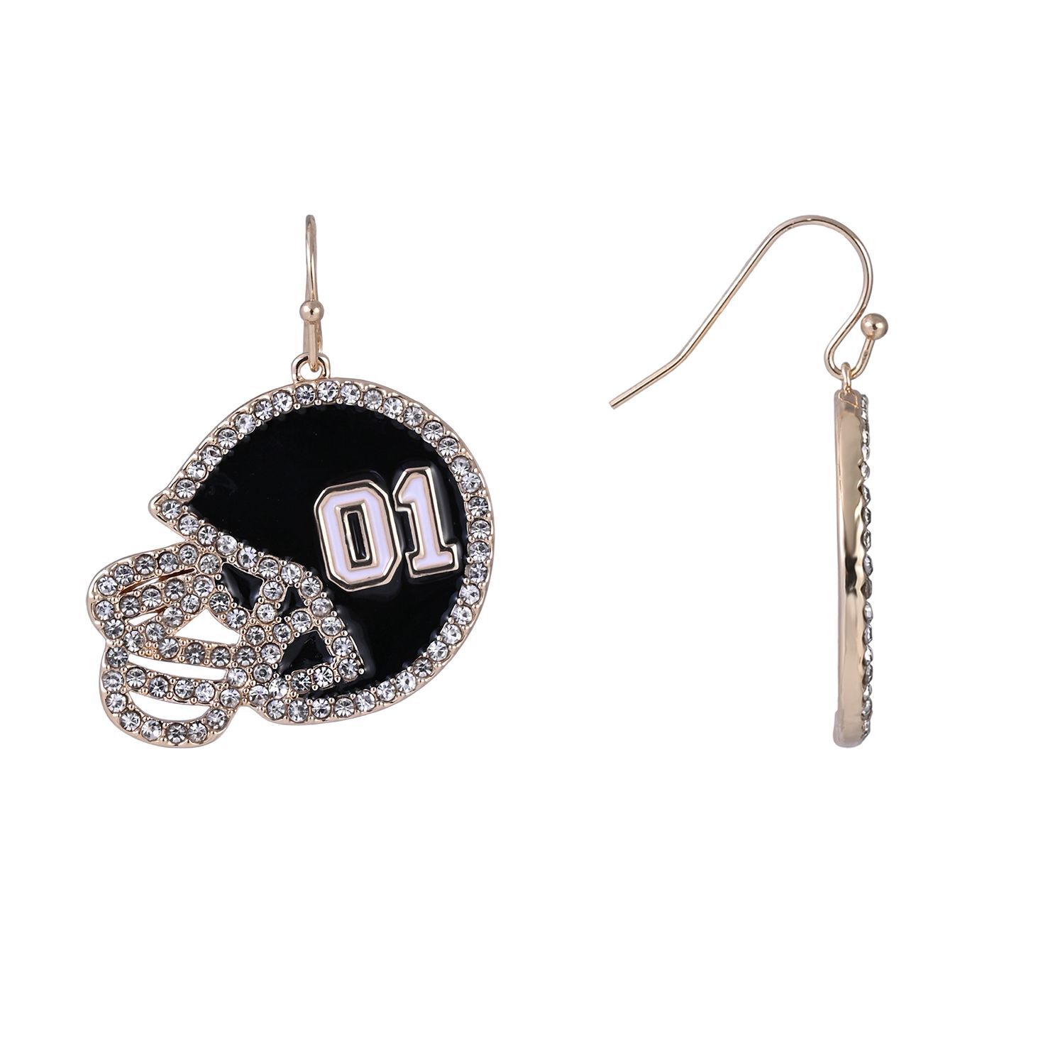 Game Day Football Helmet Earrings front and side image number 2