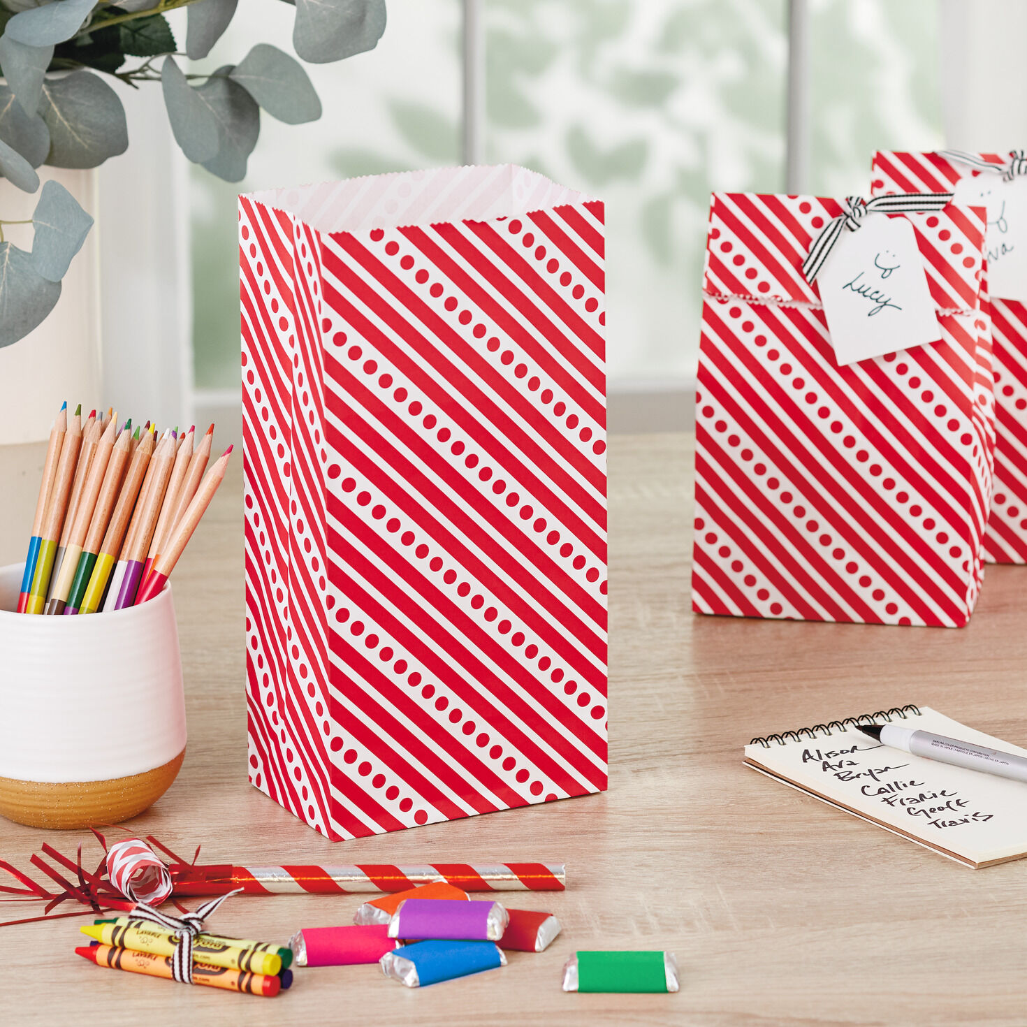 Red Paper Goodie Bags With Labels, Pack of 30 for only USD 11.99 | Hallmark