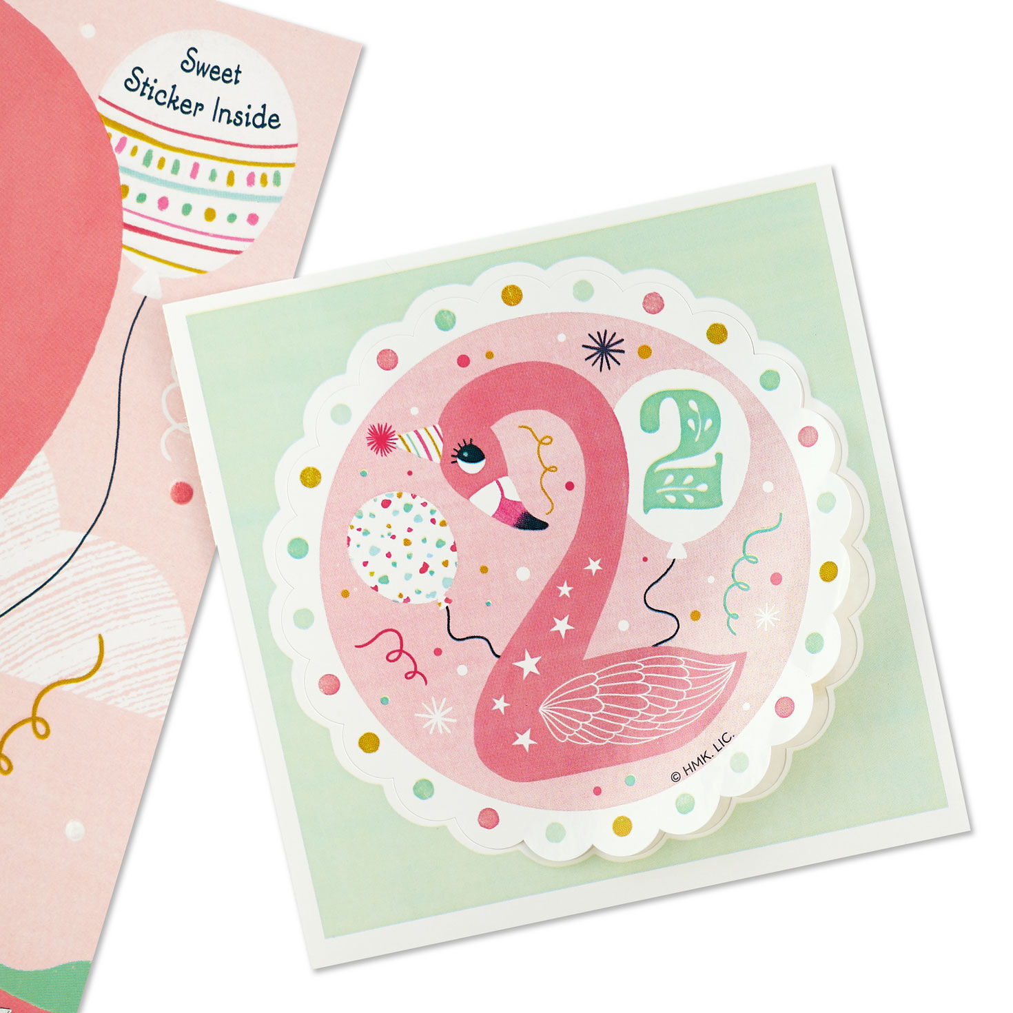 2nd Birthday Card for Girl With Flamingo Sticker attachment detail image number 5
