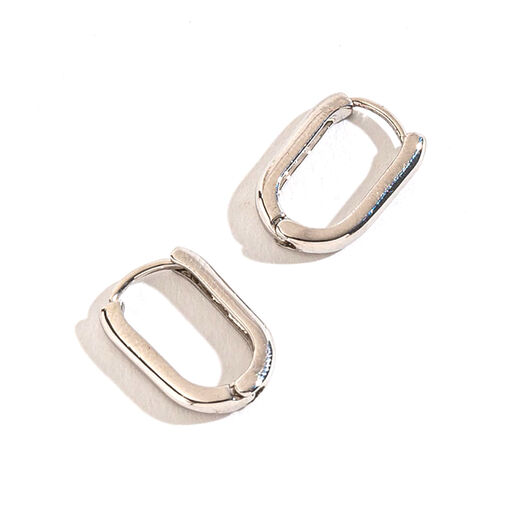 Howard's Jewelry Small Link Silver Huggie Hoop Earrings, 