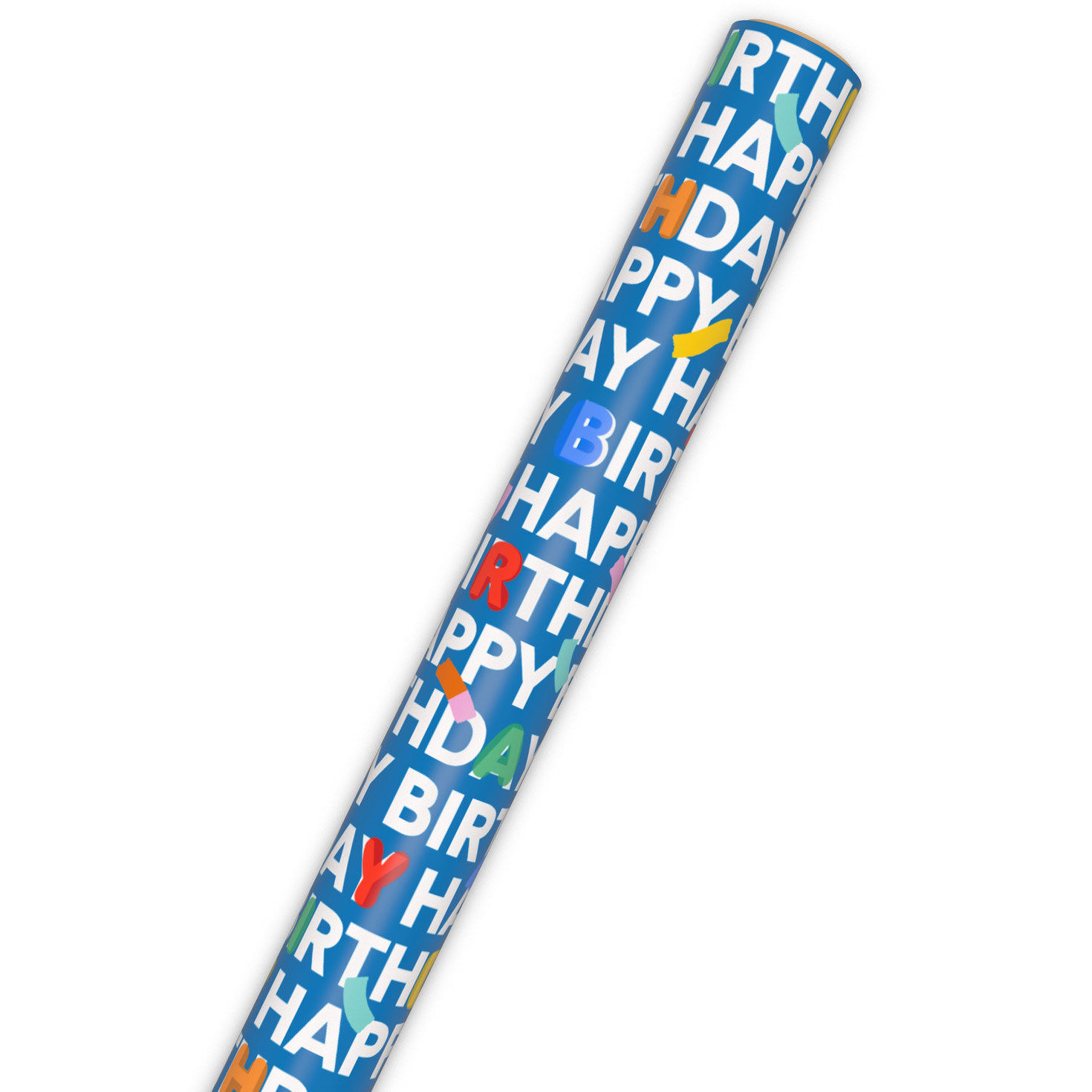 Happy Birthday on Blue Wrapping Paper Wrap Tube image number 6