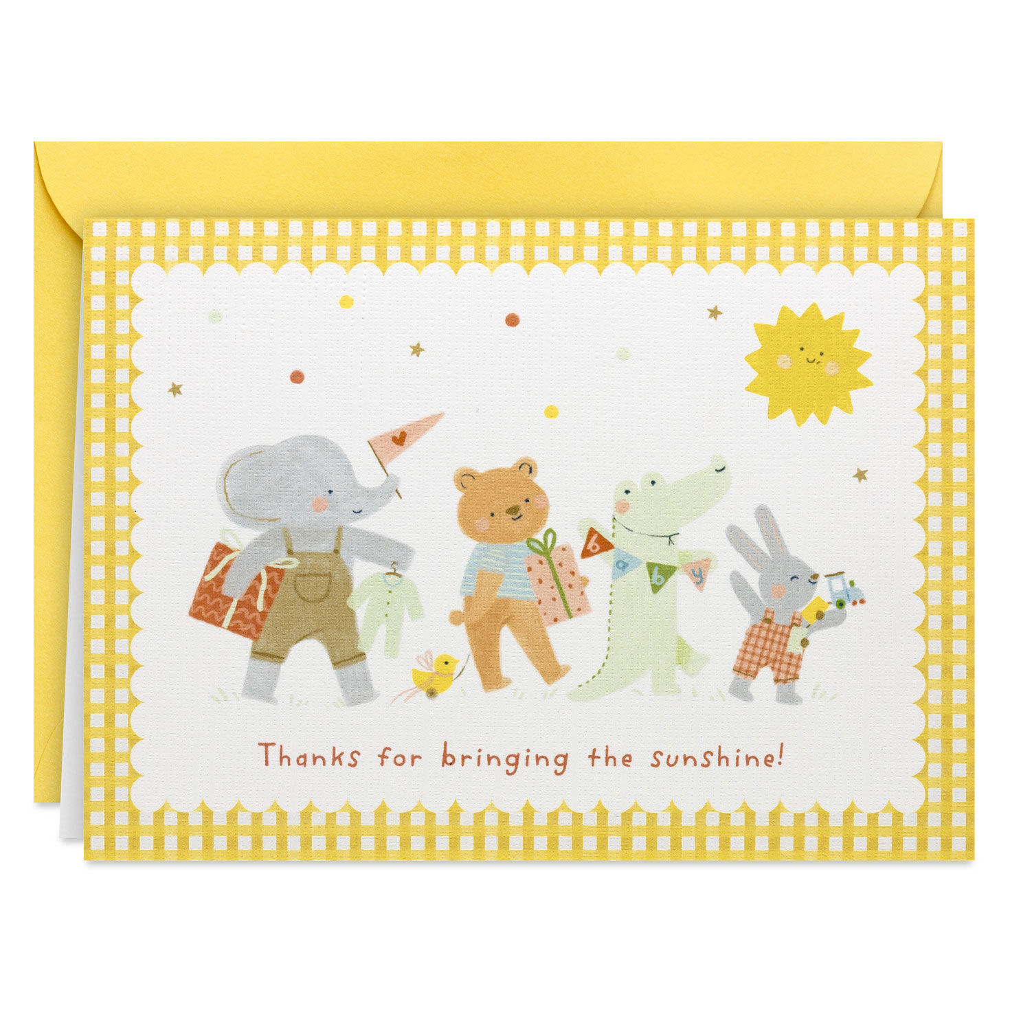 Cute Animal Babies Thank You Note Cards Pack card front image number 2