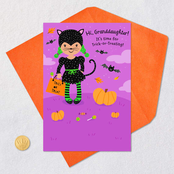 Cat Costume Halloween Card for Granddaughter, , large image number 5