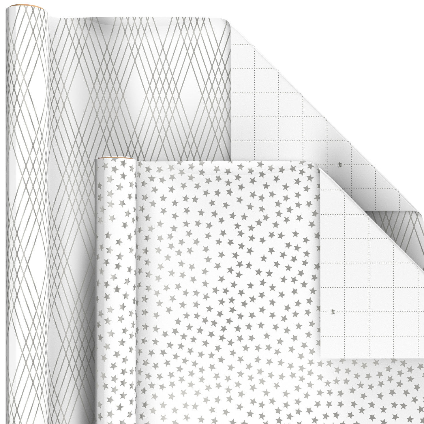 Geometric Metallics 6-Pack Assorted Wrapping Paper Roll Bundle, 180 sq. ft. total, , large image number 6
