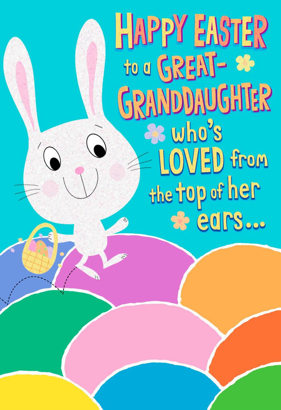 Great-Granddaughter Colorful Eggs Easter Card