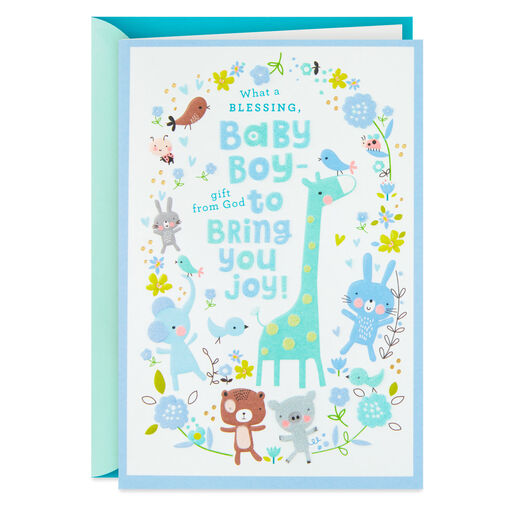 Life Filled With Love Religious New Baby Boy Card, 