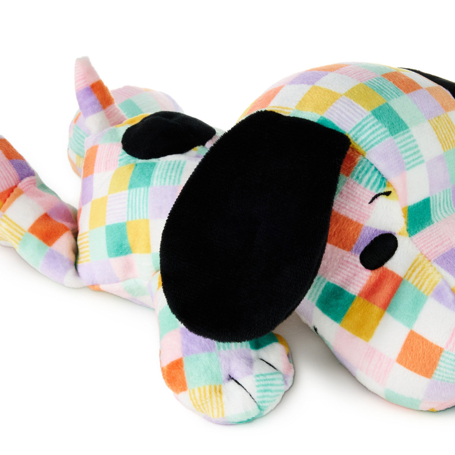 Floppy Snoopy Plush With Pastel Checkerboard Fur  image number 5