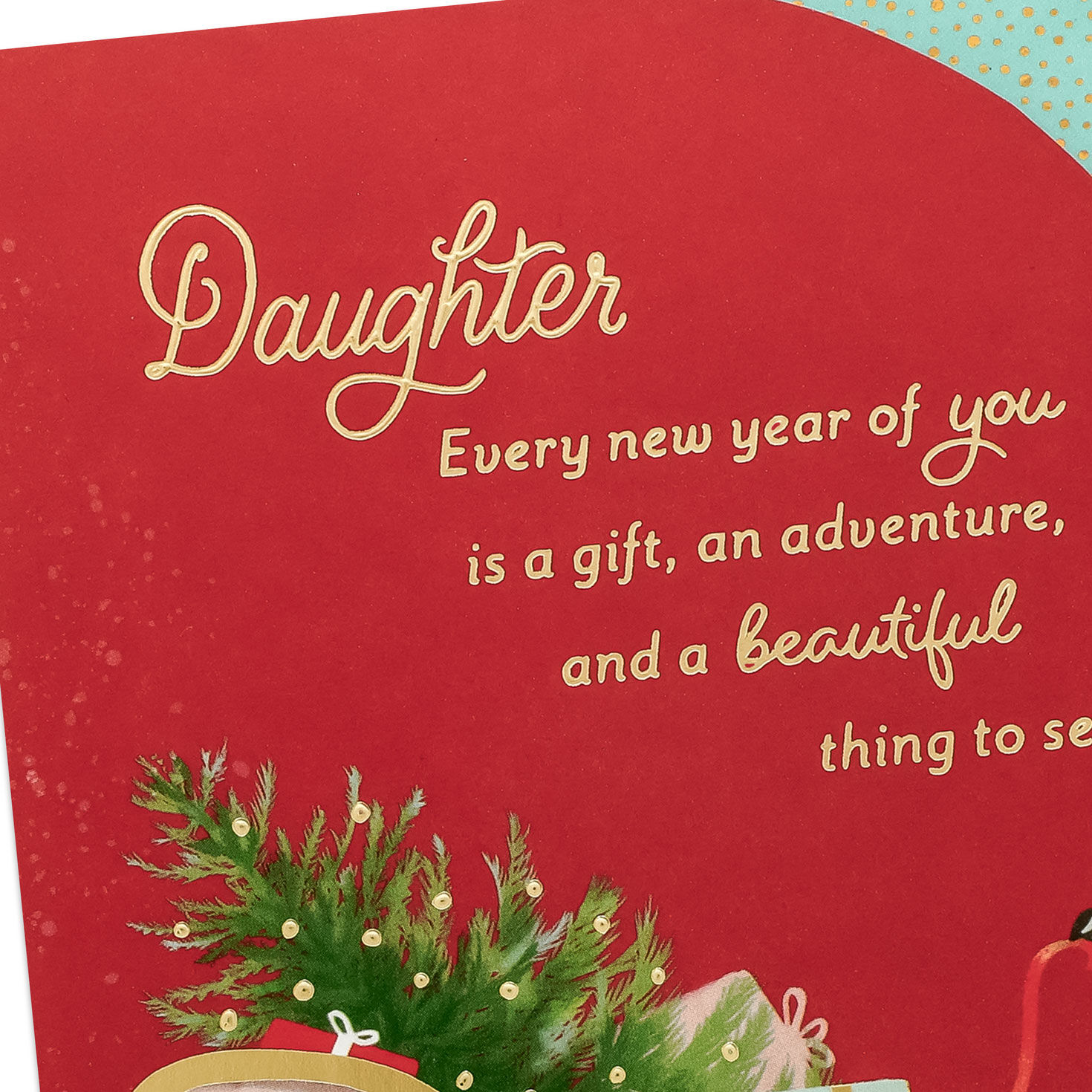 Sleigh of Gifts Christmas Card for Daughter Card Front Detail image number 5