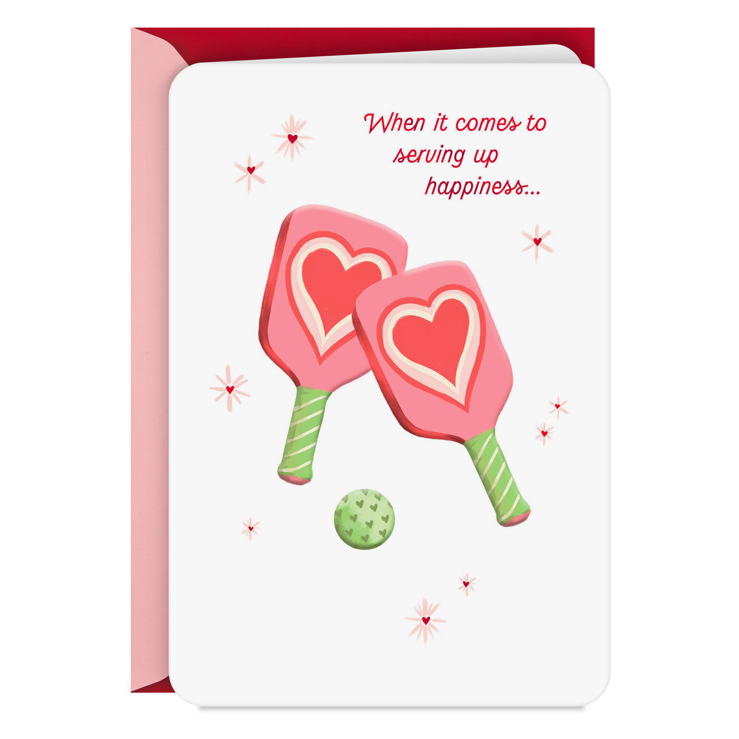 Serving Up Happiness, Pickleball Valentine's Day Card