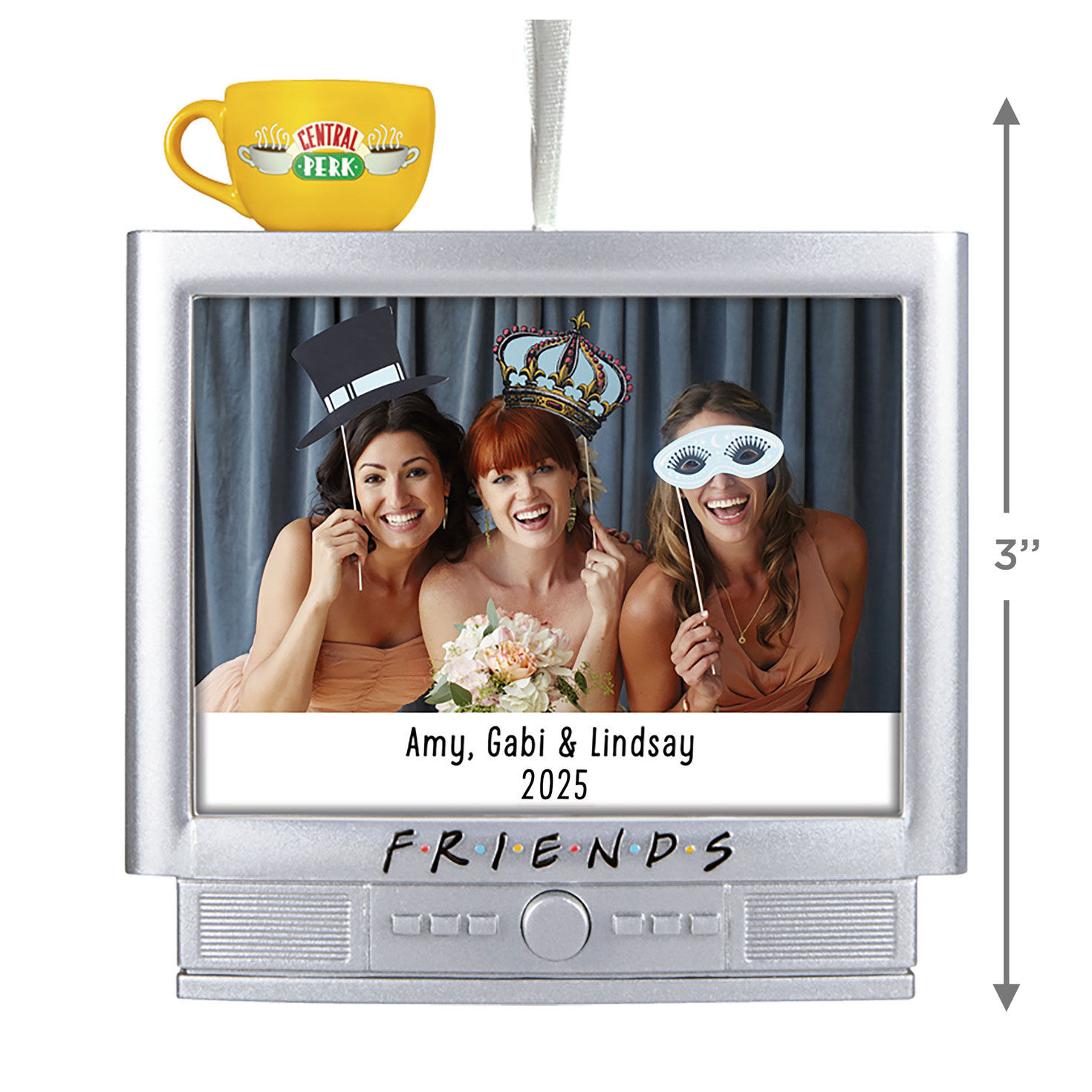 Friends TV and Coffee Cup Personalized Ornament measurement image number 3