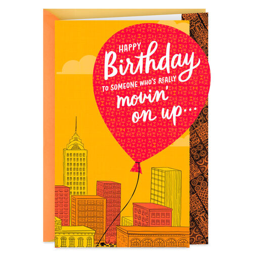 Movin' On Up Funny Birthday Card, 