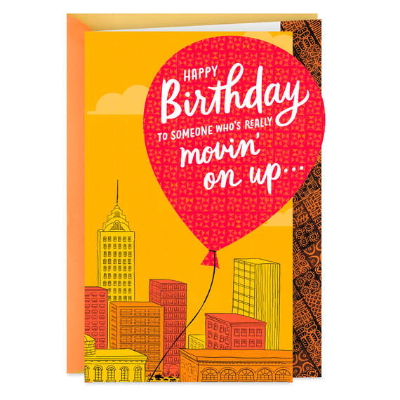 Movin' On Up Funny Birthday Card, , large image number 1