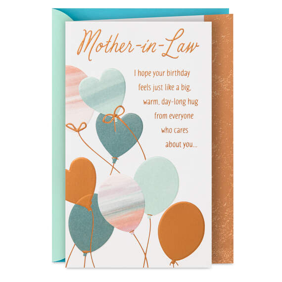 Warm Hugs Birthday Card for Mother-in-Law