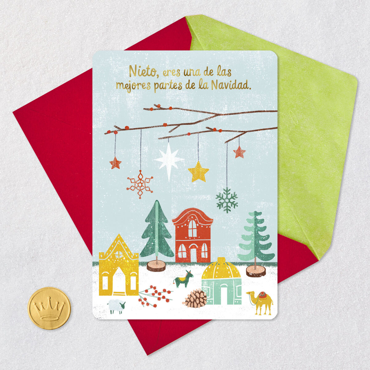 Your Joyful Spirit SpanishLanguage Christmas Card for Grandson