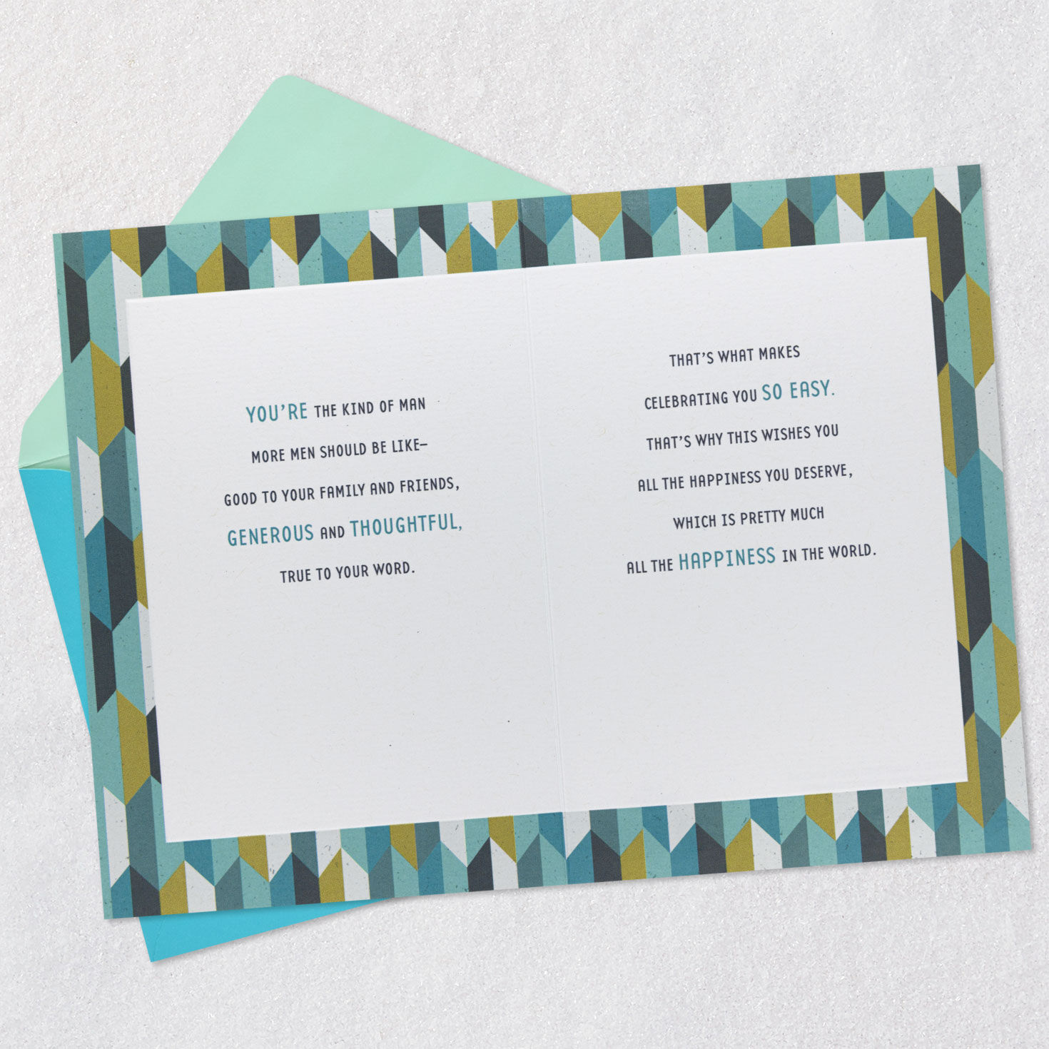 Mod Typography Birthday Card for Man Open card with envelope image number 4