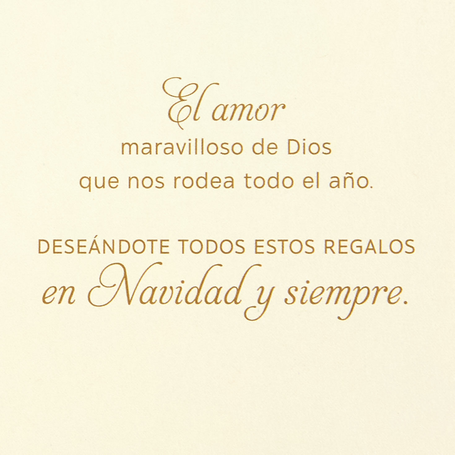 Gold Doves and Stars with Green Leaves Spanish Christmas Card sentiment image number 3