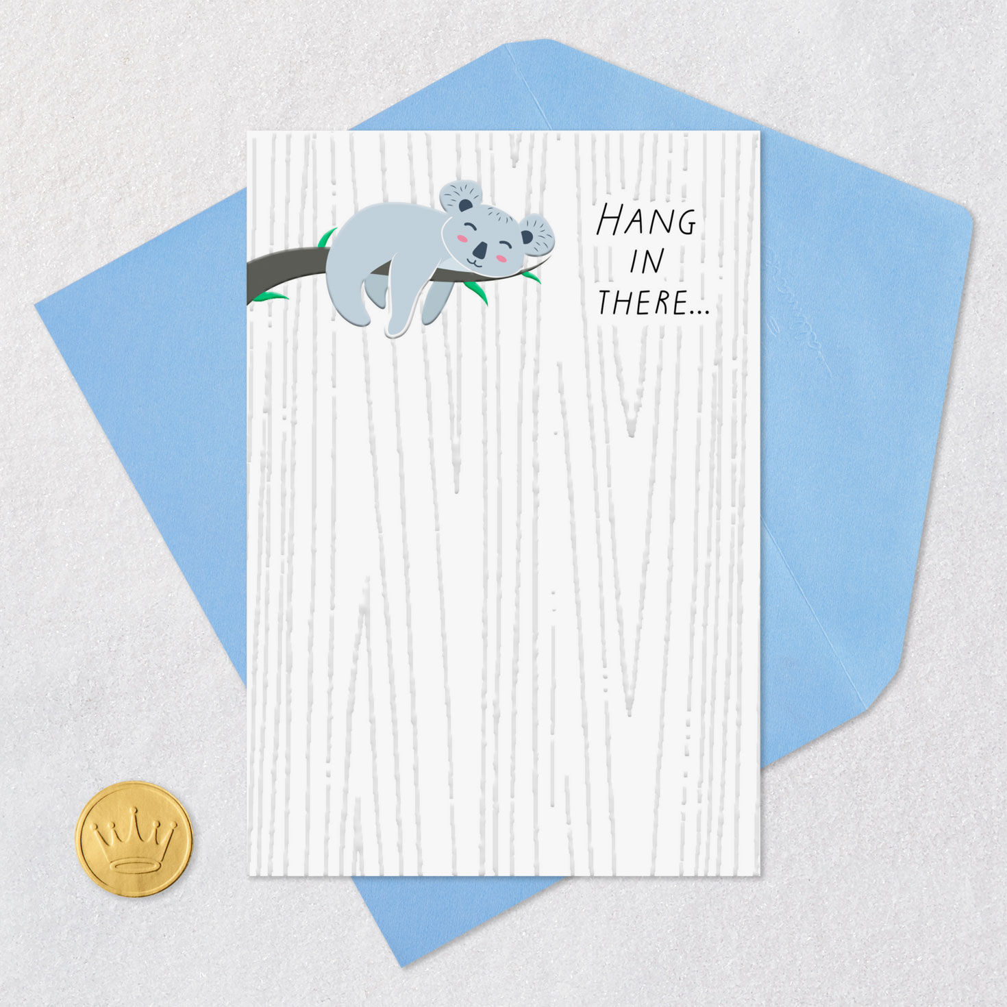 Koala on Branch Encouragement Card Card Front with Envelope and Gold Seal image number 5