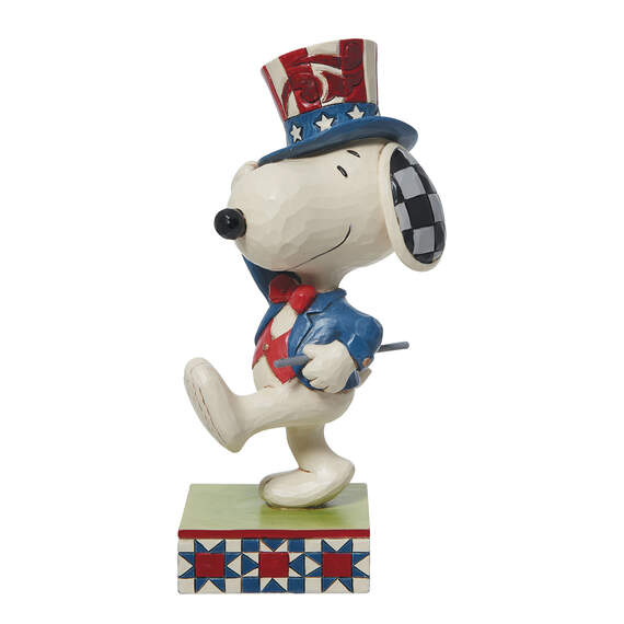 Jim Shore Peanuts Patriotic Snoopy Marching Figurine, 5.25"