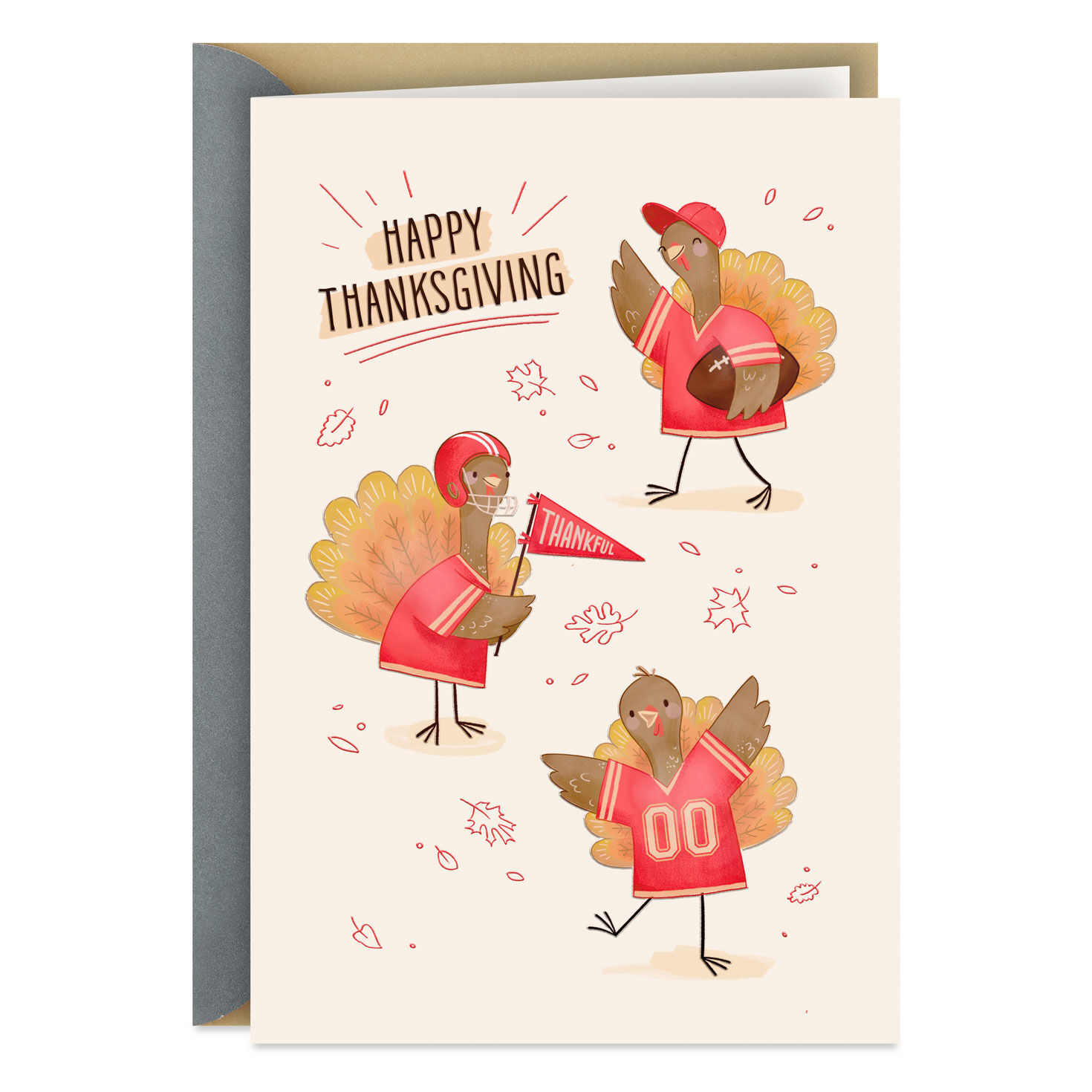 Thankful Turkeys in Jerseys Thanksgiving Card