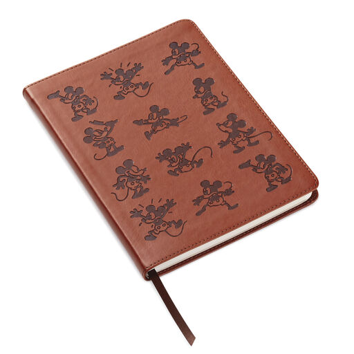 Disney Mickey Mouse Brown Faux Leather Journal, 