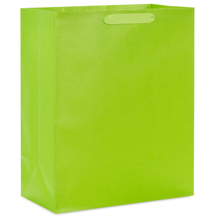 13" Solid Lime Green Large Gift Bag